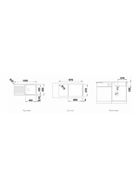 Pomivalno korito Blanco LANTOS XL 6 S-IF